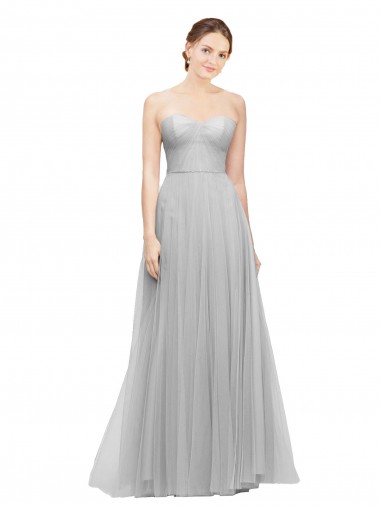 Silver A-Line Sweetheart Long Bridesmaid Dress Bolton