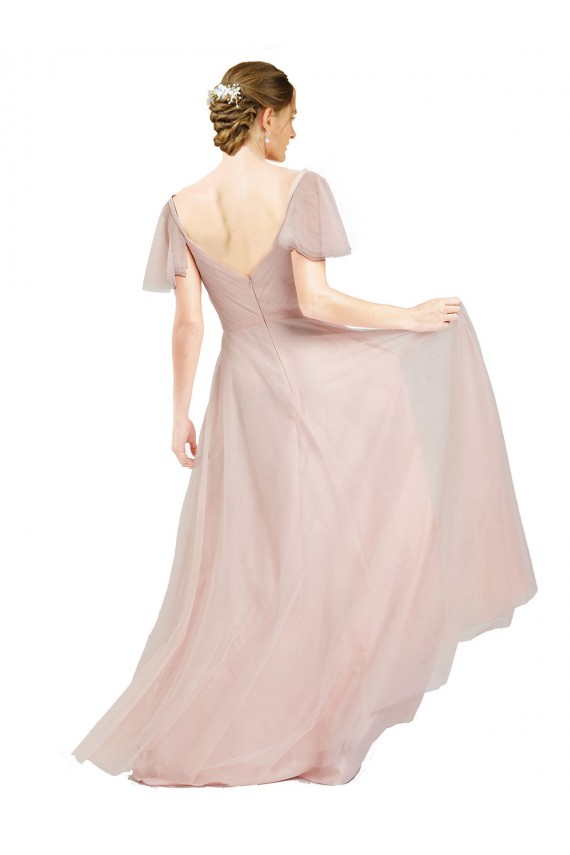 Pink A-Line V-Neck Long Formal Dress / Bridesmaid Dress Bolton