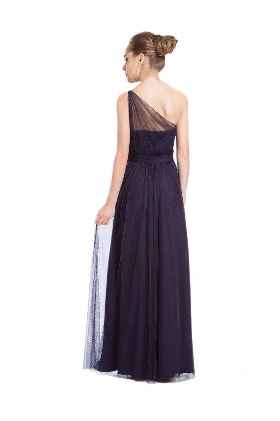 Black A-Line One Shoulder Sleeveless Long Bridesmaid Dress Bolton