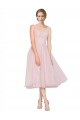 V-Back Pink A-Line V-Neck Tea Length Bridesmaid Dress Bolton