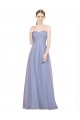 Low Back Light Sky Blue A-Line Strapless Sleeveless Long Formal Dress / Bridesmaid Dress Bolton