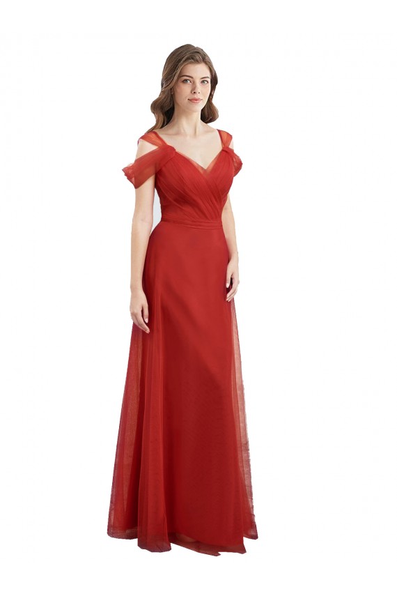 V-Back Red A-Line Sweetheart Long Formal Dress / Bridesmaid Dress Bolton