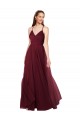 Keyhole Back Burgundy A-Line Sweetheart Long Bridesmaid Dress Bolton