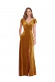 Gold Sheath V-Neck Long Formal Evening Gown / Prom Dress / Bridesmaid Dress Bolton