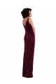 Burgundy Sheath V-Neck Long Semi Formal Evening Dress / Prom Dress / Bridesmaid Dress Bolton