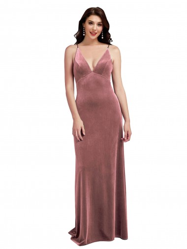 Low Back Cinnamon Rose A-Line V-Neck Long Formal Evening Gown / Prom Dress / Bridesmaid Dress Bolton