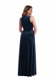 Dark Navy Sheath V-Neck Long Formal Plus Size Evening Gown / Prom Dress / Bridesmaid Dress Bolton