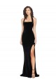 Low Back Black Sheath High Neck Long Semi Formal Evening Dress / Prom Dress / Bridesmaid Dress Bolton